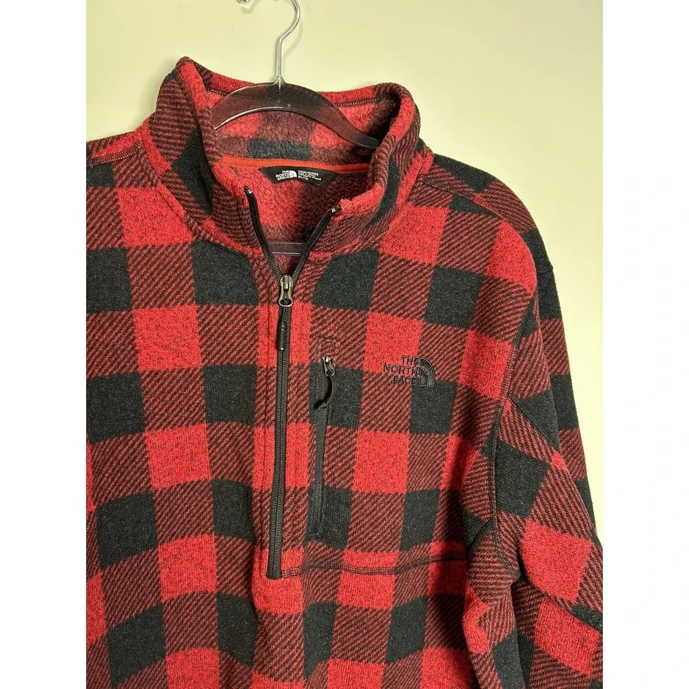 The North Face Gordon Lyons Jacket Men XL 1/4 Zip Fleece Buffalo Plaid Novelty